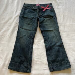 Vintage Y2K The Limited low rise capri dark wash cuff jeans size 0